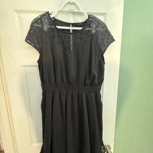 Torrid Size 0 Black Lace Empire Waist Dress